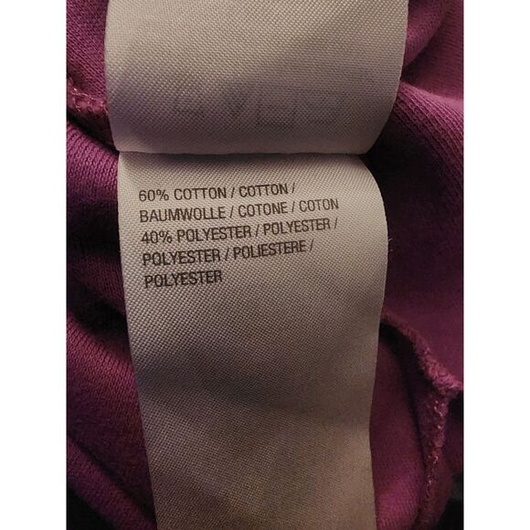 Quacker Factory Rhinestone Cut Out Purple Blouse Women Sz XL 3/4 Sleeve Stretch - Picture 4 of 6